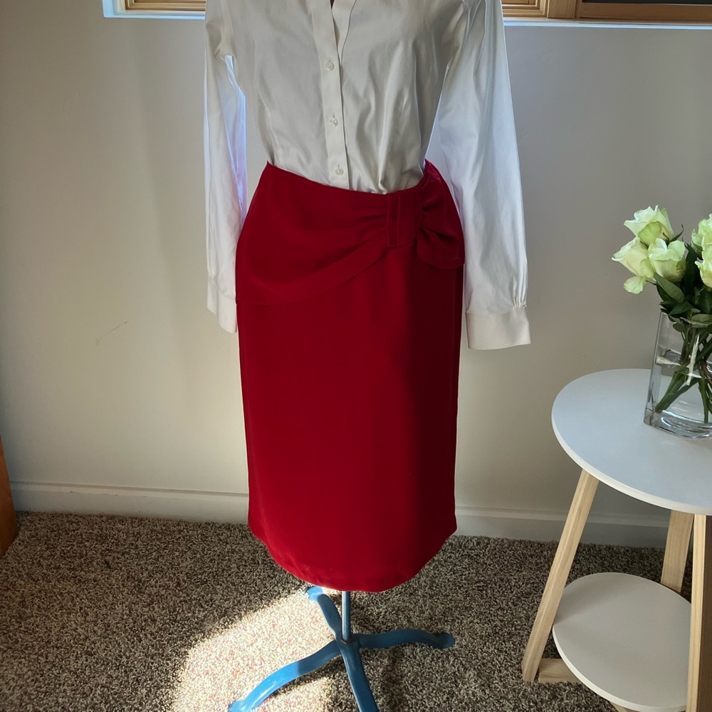 Zara, cherry red, sarong style skirt, size XL.